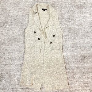 Women’s Long Knit Sleeveless Cardigan Vest – Size M